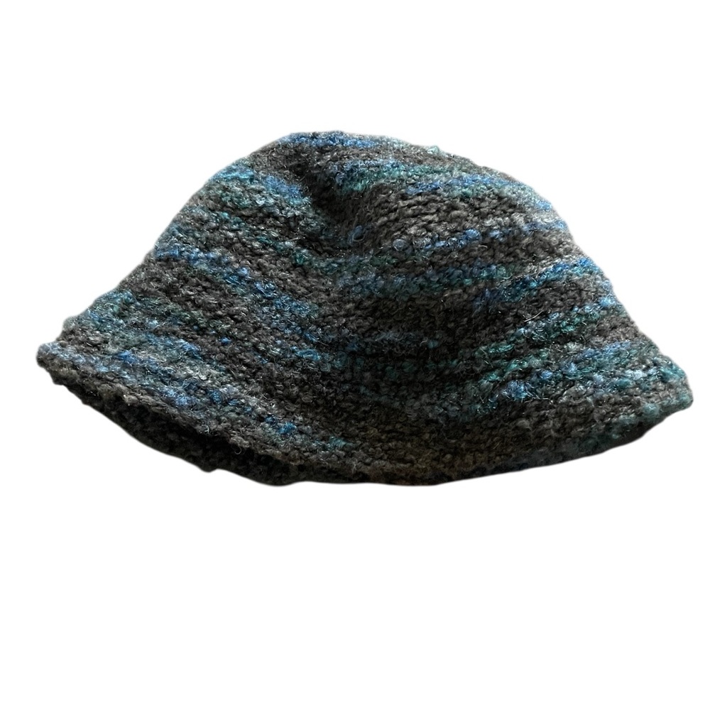 Vintage Wool/Mohair blend blue gray Sherpa bucket hat Luciano Berni - Picture 2 of 7